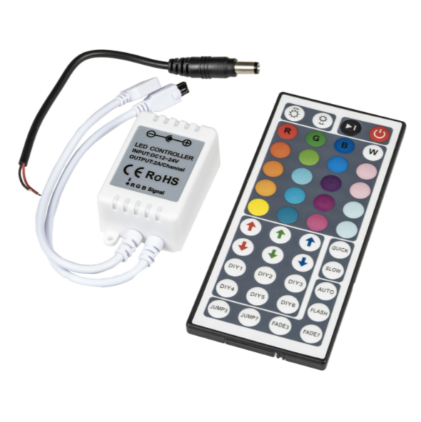 IR ovladač s přijímačem TL-CON-RGB-IR44B pro RGB LED pásky 12-24V